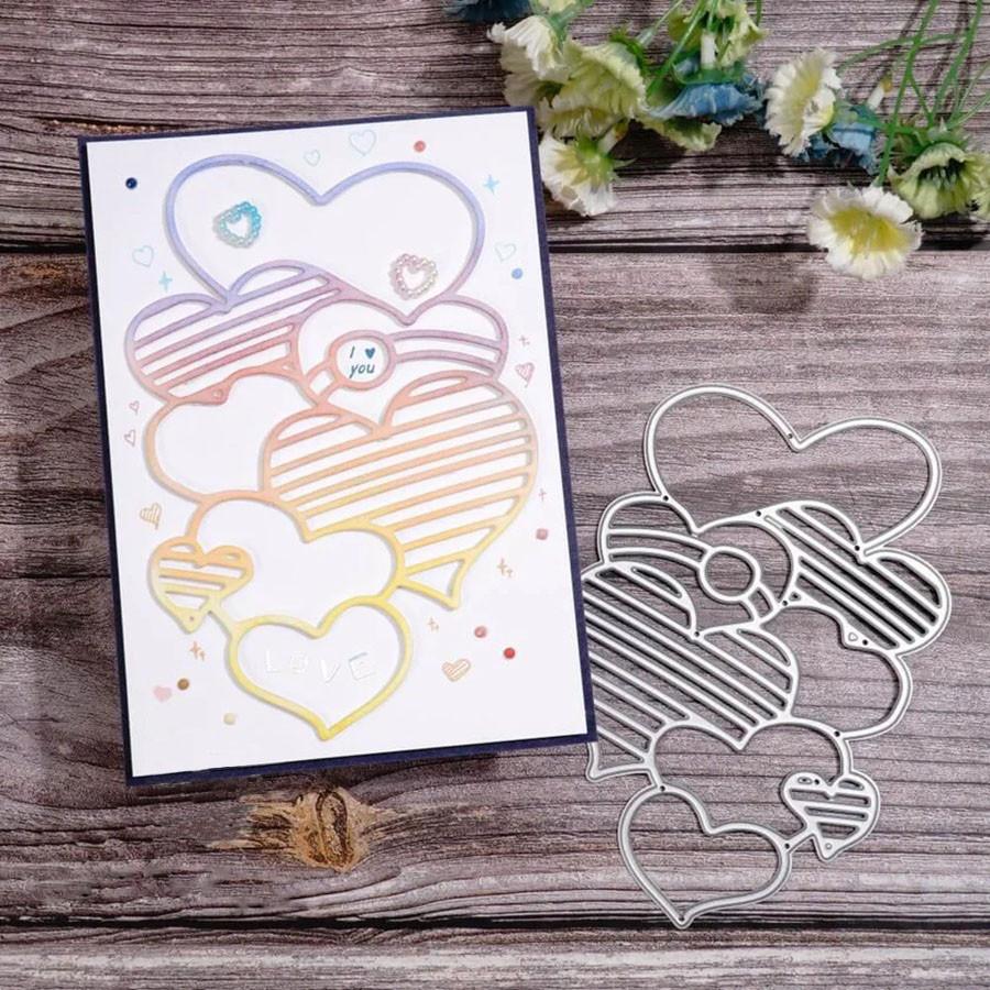 Любовь Сердце Группы Металлические Режущие Штампы Трафарет для DIY Скрапбукинга Фотоальбом Тиснение Бумажные Карты Поделки Высечки