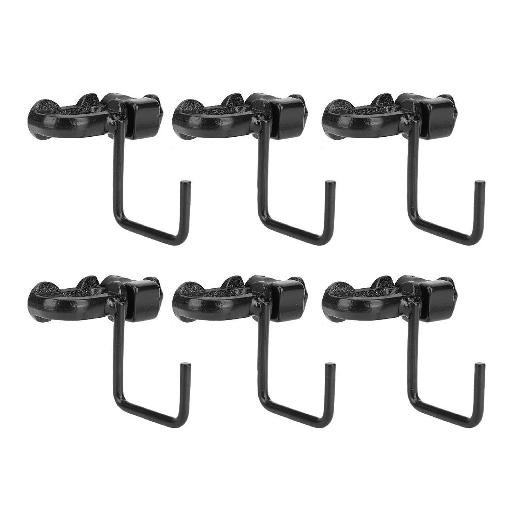 6PCS L Track Hook Double Stud Tie Down Fitting Carbon Steel for Truck Bed Trailer Cargo Control Pickup RV ATV