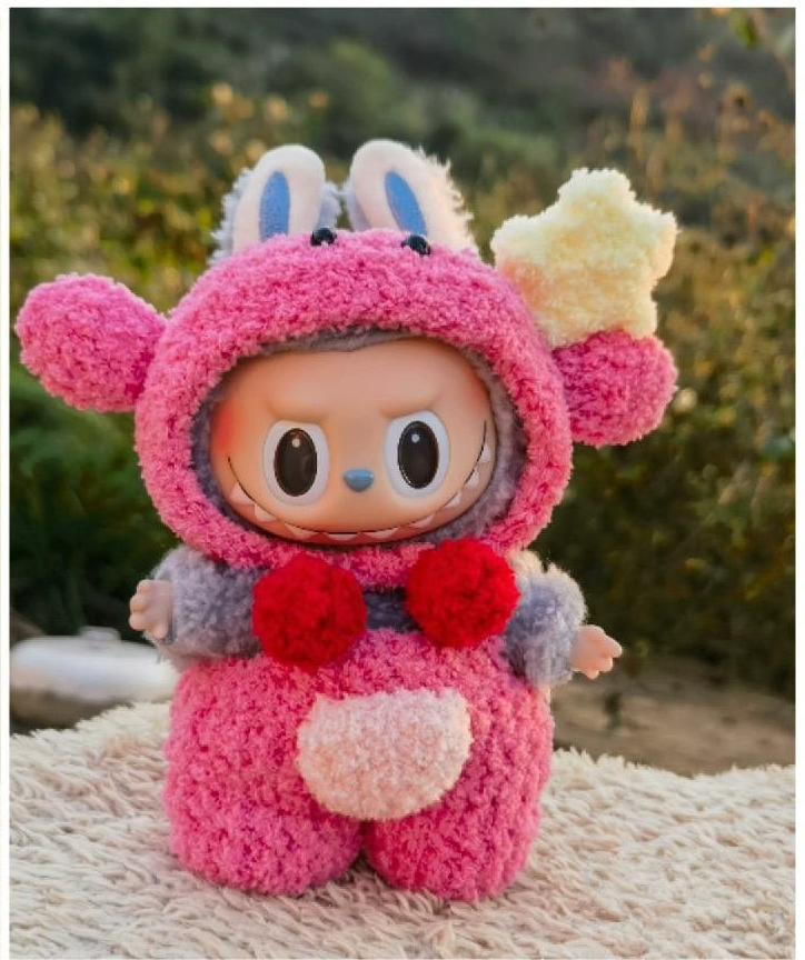 Кукольная одежда Labubu Three Generations - 17 см, наряды для кукол в виде бьющегося сердца, в виде макарон, из винила