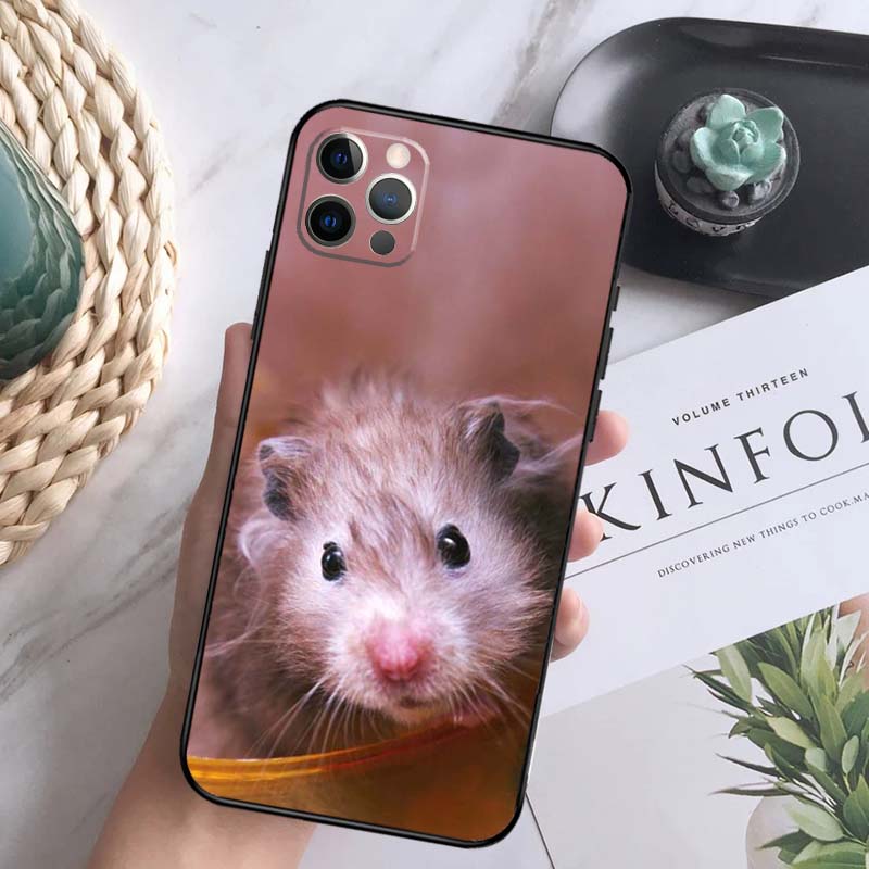 Милый Прелестный Хомяк Мягкий Чехол Для iPhone 16 Pro Max 13 12 Mini XS Max X XR 11 15 Pro Max 14 Plus Задняя Крышка