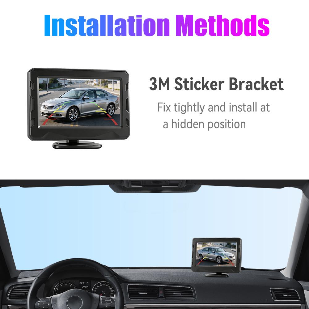 KTYDKP HD Car Monitor 4.3 Inch Screen for Rear View Reverse Camera TFT LCD Display HD Digital Color Car Monitor PAL/NTSC/AUTO