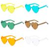 Transparent Jelly Color Love Heart Sunglasses For Men And Women Peach Heart Sunglasses