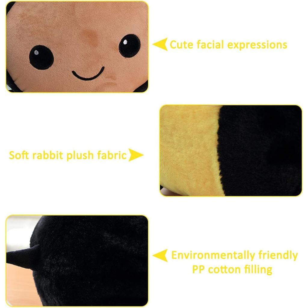 Плюшевая игрушка «Пчела», супермягкая плюшевая игрушка-кукла «Пчела», подушка с мультяшной летающей пчелой, божьей коровкой и насекомыми, мягкая игрушка для девочек, мальчиков и младенцев