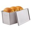 CHEFMADE Bread Pan, High-Heat Conduction Bread Pan with Lid, Ripple-Shaped Bread Bakeware, Non-Stick Bread Case