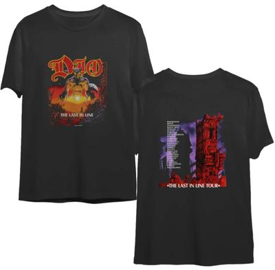 Тур-футболка рок-группы Dio 80-х – Эра Last in Line, Двусторонняя печать