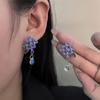 Серьги для девочек Синие серьги-цветы Милые серьги с подвесками Подарок