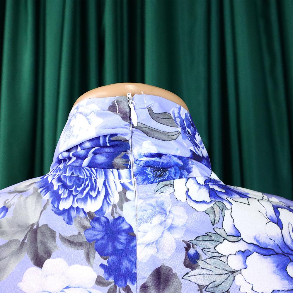 YYFS Женские модные повседневные костюмы с цветочным принтом и длинными рукавами на осень-зиму