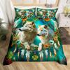 Wolf Duvet Cover Twin Dream Catcher Bedding Set For Kids Boys Girls Wild Adventure Comforter Cover Wild Animals Bedspread Cover