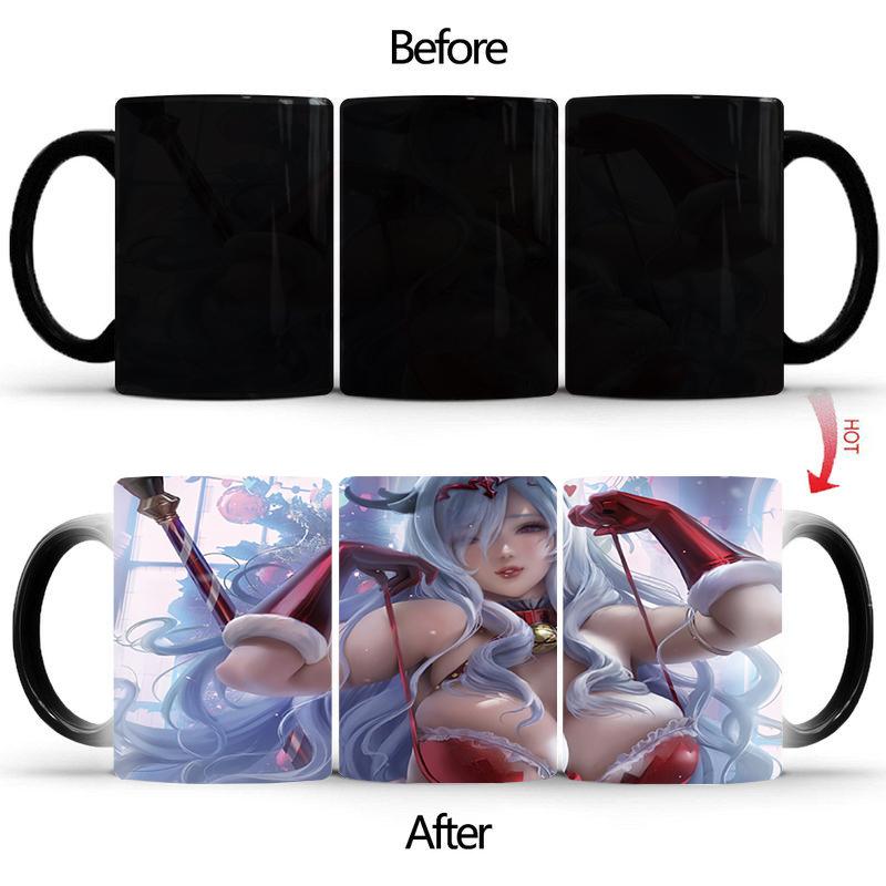 Сексуальная черная кружевная волшебная кружка BSKT-165 Чашки и кружки Керамическая чашка Кружки, меняющие цвет, обесцвечивающие кофейные кружки Аниме Персонализированные подарки