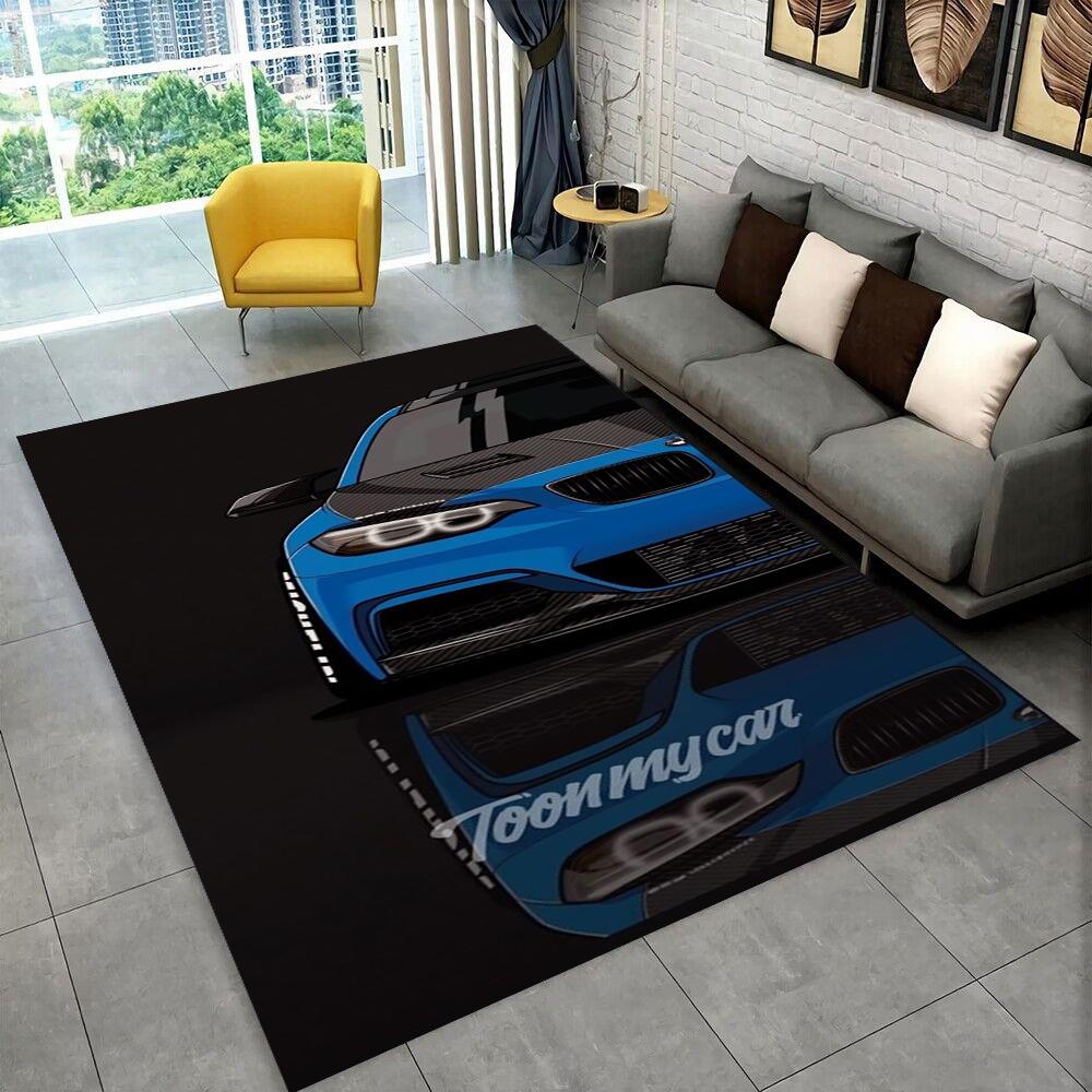 3D E36 Гоночный автомобиль Мотоцикл Ковер Ковер для декора гостиной спальни, Детская игровая Нескользящая декорация для дивана Придверный коврик Подарок