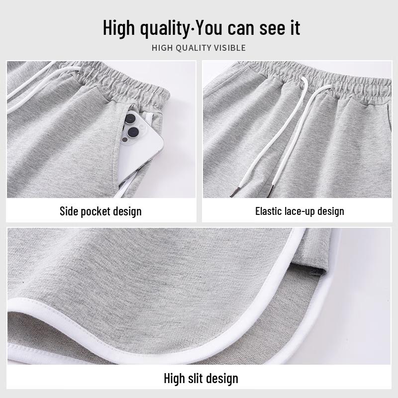 Женские хлопковые шорты JEANSWEST с контрастной отделкой и высокой талией