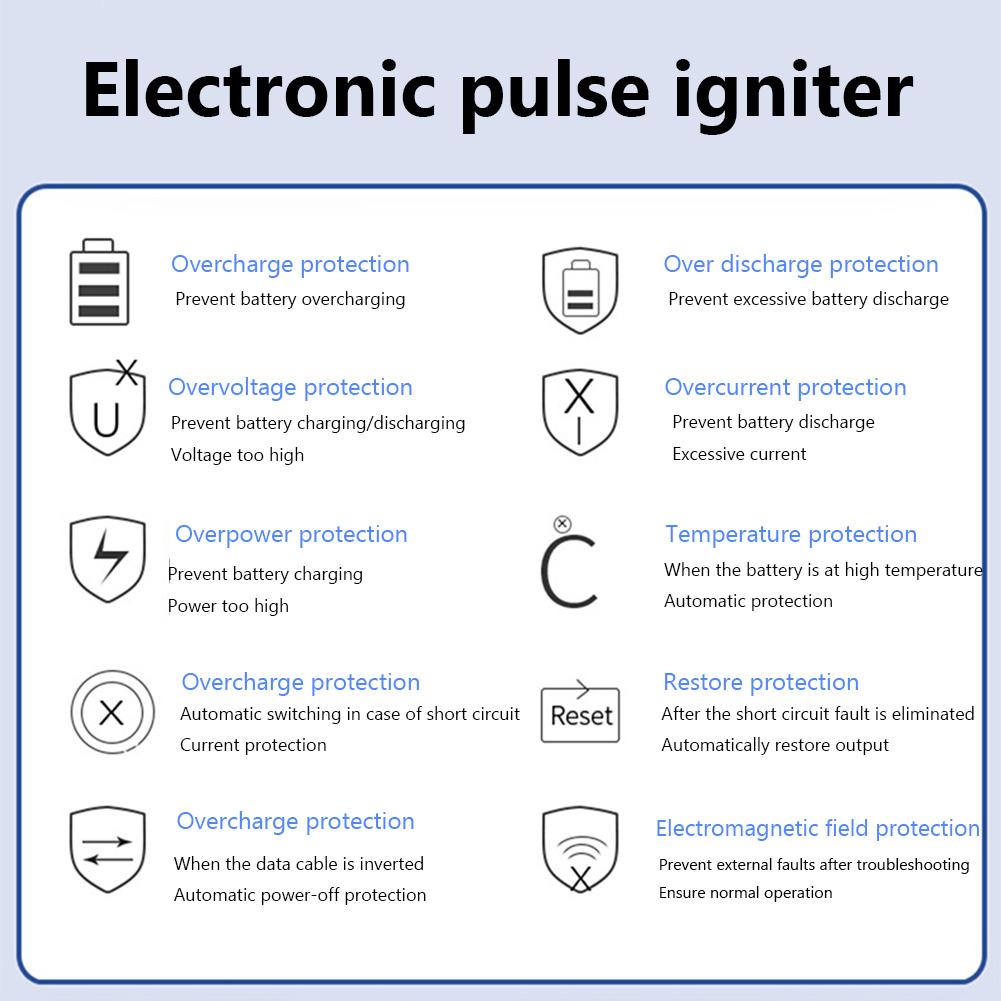 Многофункциональное электрическое зажигание, экологически чистое импульсное зажигание для пеших прогулок, кемпинга