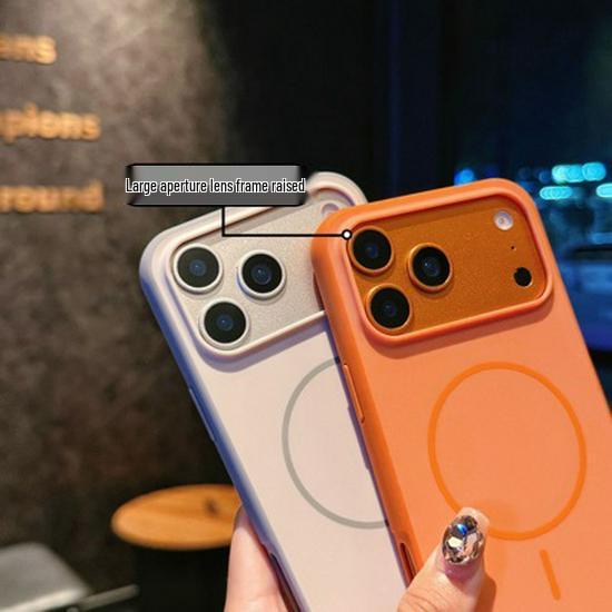 Магнитный чехол с ощущением кожи для Apple 17 Pro Max с большим окном