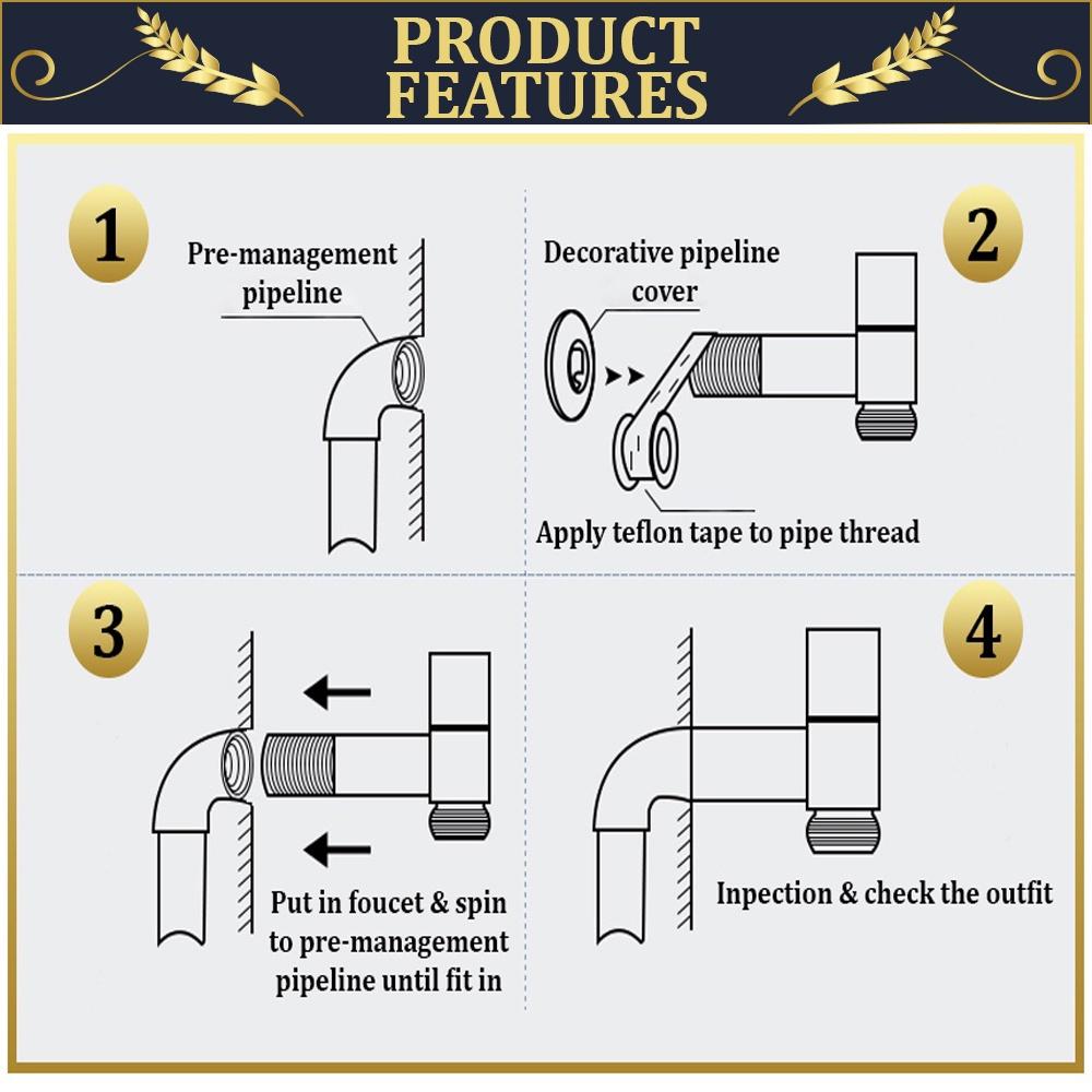 Черный кран, настенный маленький кран, декоративный садовый кран, швабра, стиральная машина для бассейна, кран для воды, кран для раковины