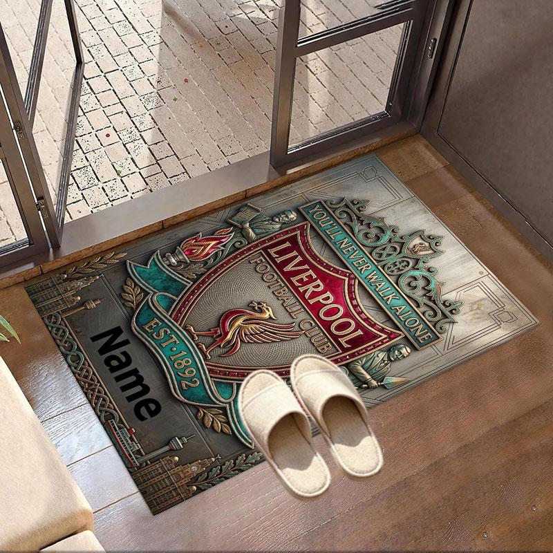 Custom Name Personalized Liverpool FC Print Carpet, Versatile Home Decor Rug, for Playroom, Apartment, Balcony, Entryway, Hallway Gift