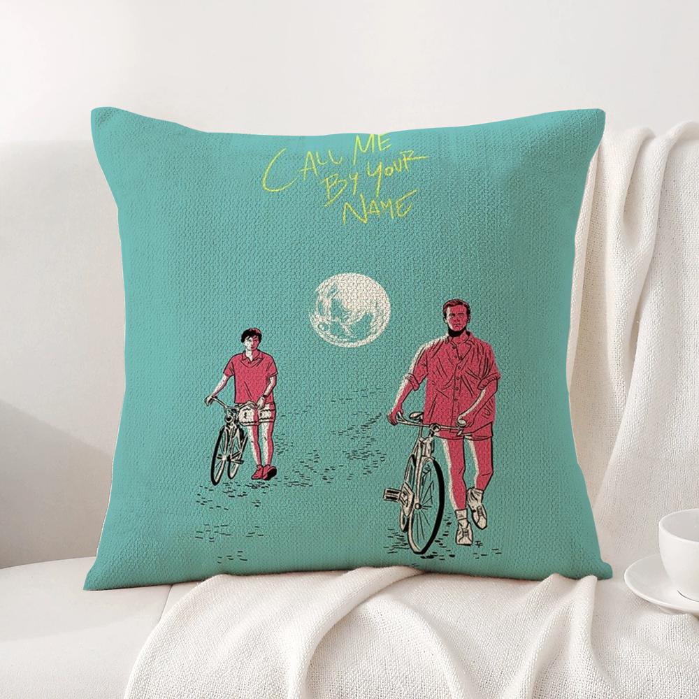 C-Call Me By Your Name Cushion Cover Summer Coolness Linen Fabric Double-Sided Printing Pillow Case Sofa Home Decor Gift
