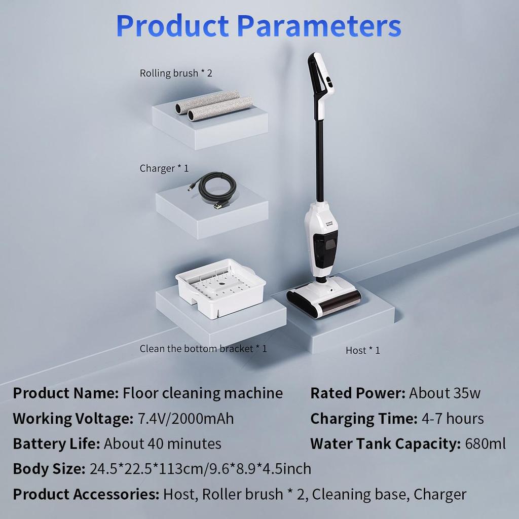 Complete Cordless Wet Dry Vacuum Floor Cleaner and Mop, One-Step Cleaning for Hard Floors