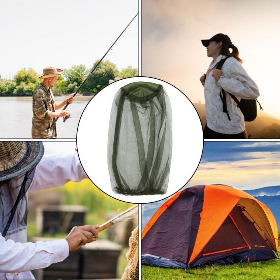 Рыболовная сетка для головы, дышащая мелкая сетка, защита от летающих животных, для мужчин и женщин, активный отдых на свежем воздухе, пеший туризм, кемпинг, скалолазание, сетка для лица, крышка для головы