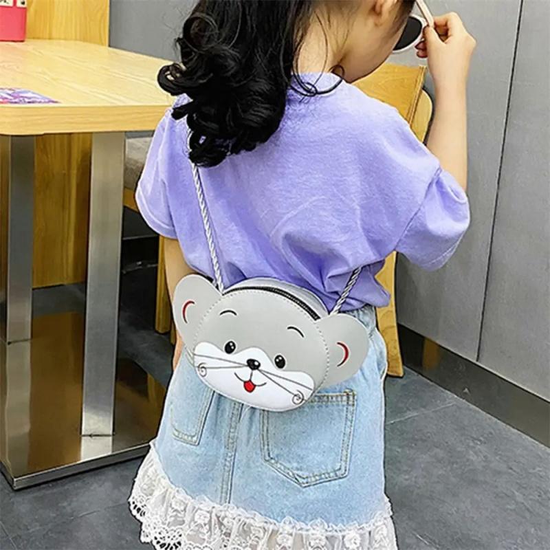 Coin Purses Cartoon Kids Baby Girls Boys Animal Rabbit Bear Handbags PU Leather Cute Crossbody Bags
