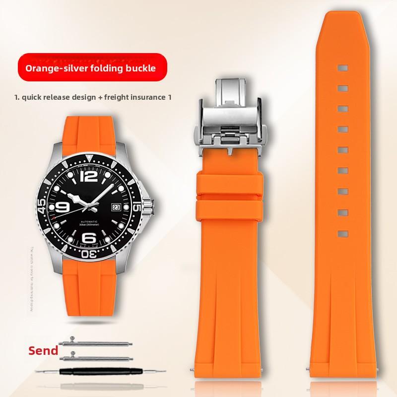 19/20/21/22 мм Для Longines Conquest HydroConquest L3.781 642 742 782 Быстросъемный Резиновый Ремешок для Часов Спортивный Погружение Силиконовый Ремешок