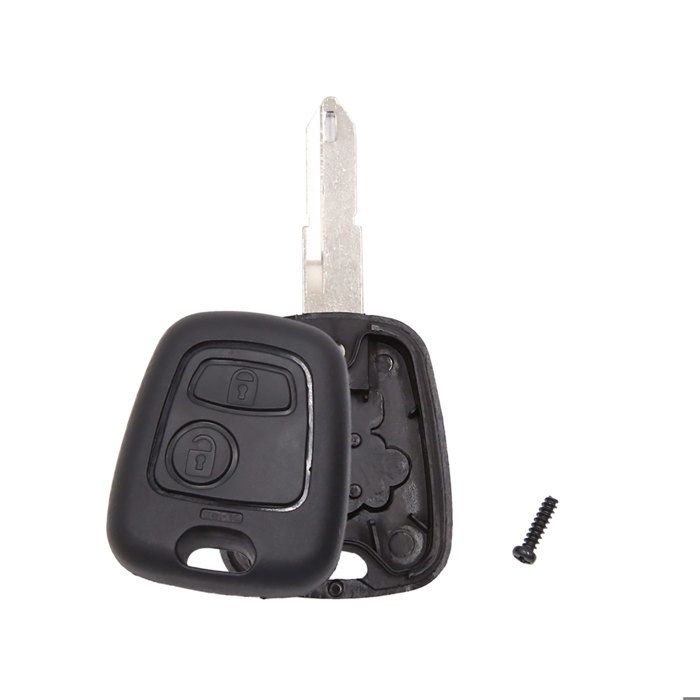 Coque de clé SOURCING MAP Coque de clé pour Peugeot 106 206 306 307 405 Plip Télécommande 2 Boutons avec Lame Boîte Rechange