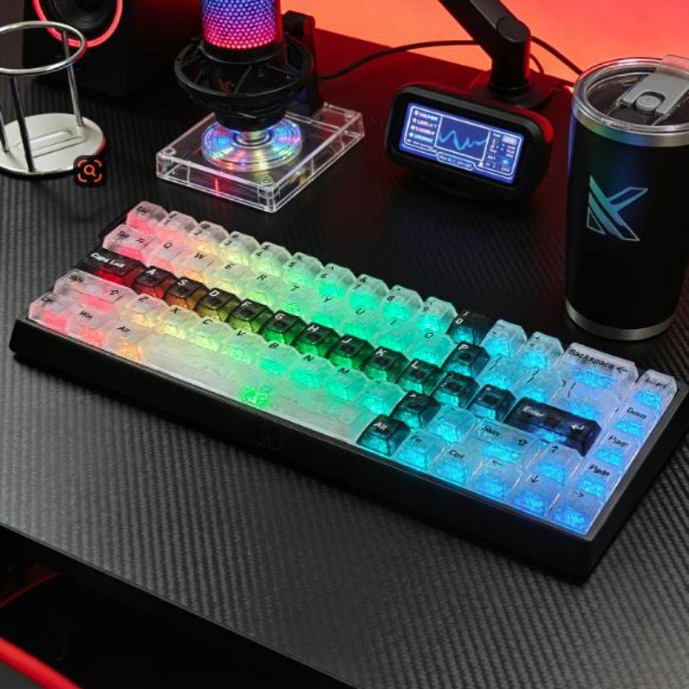Full Transparent Transparent Keycaps Set Cherry Profile PC Keycaps Desktop Accessories