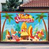 Летний пляжный фон 2D, Привет, лето! Баннер для фотобудки с доской для серфинга и пальмой