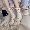 Ladies Autumn Winter Thickened Warm Cartoon Animal Cute Dog Wool Drum Pile Socks