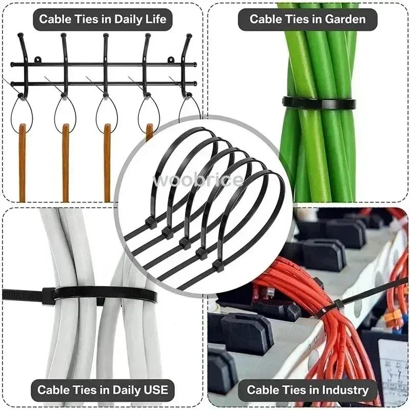 Plastic Clamping Collar Cable Tie Clamping Scratch Cable Attache Cable Velcro Self Locking Nylon Cables Ties Fastening