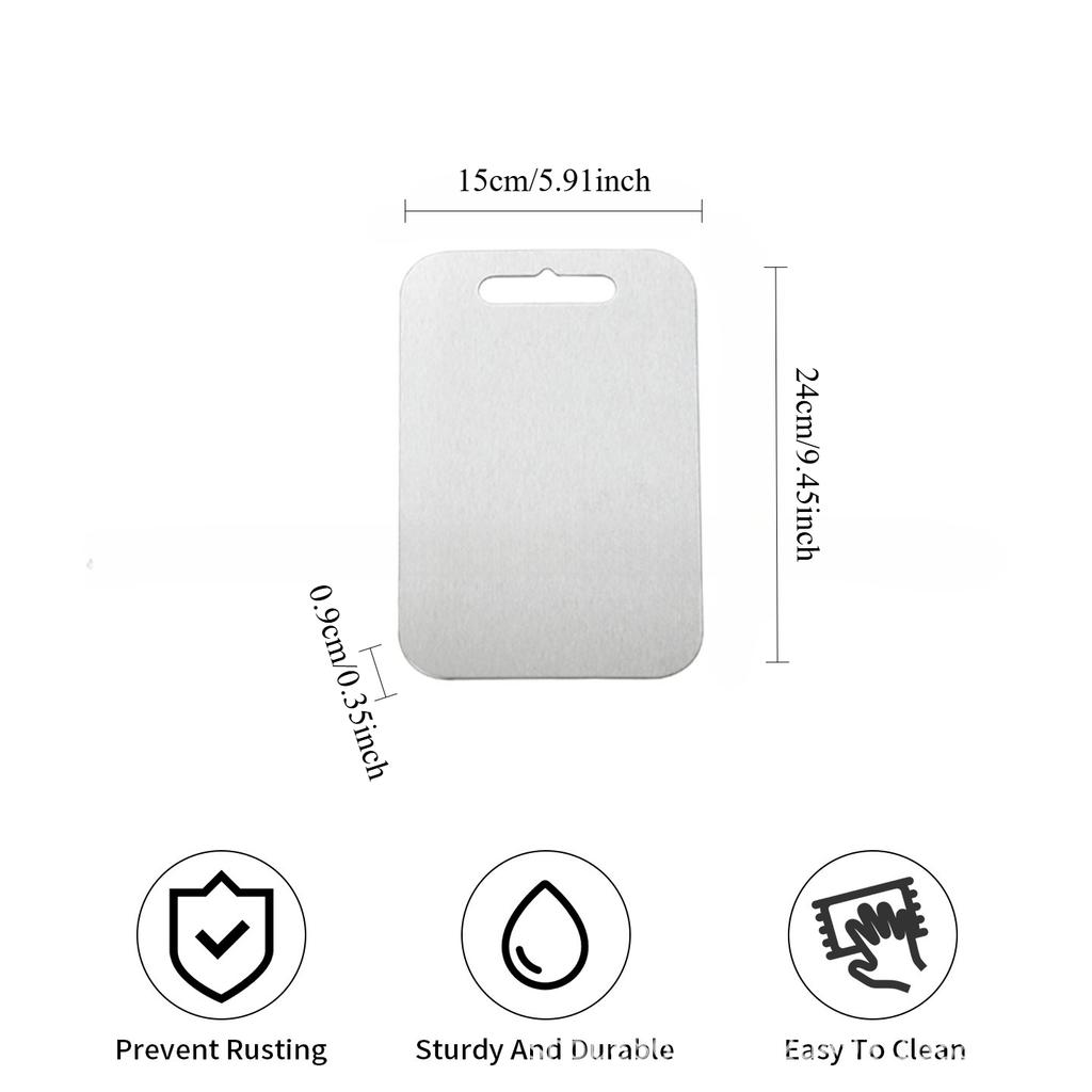 Кухонная разделочная доска из нержавеющей стали, двусторонняя разделочная доска пищевого класса для мяса, фруктов и теста