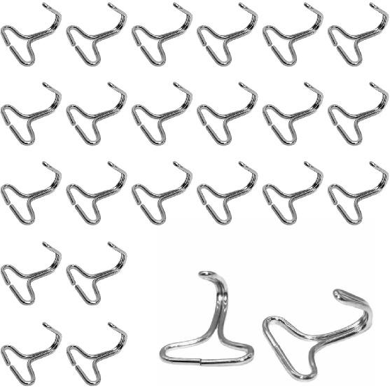 QUUPY 24Pcs Silver Car Seat Cover Hooks Metal Locking Clips Seat Mat Pad Fixing Hanger Hook Car Acces