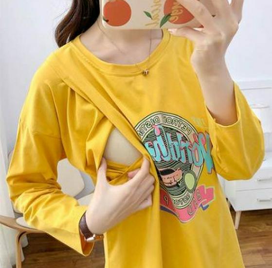 Топ для кормящих с длинным рукавом для беременных - Стильная весенне-осенняя одежда для мам в послеродовой период и кормящих грудью