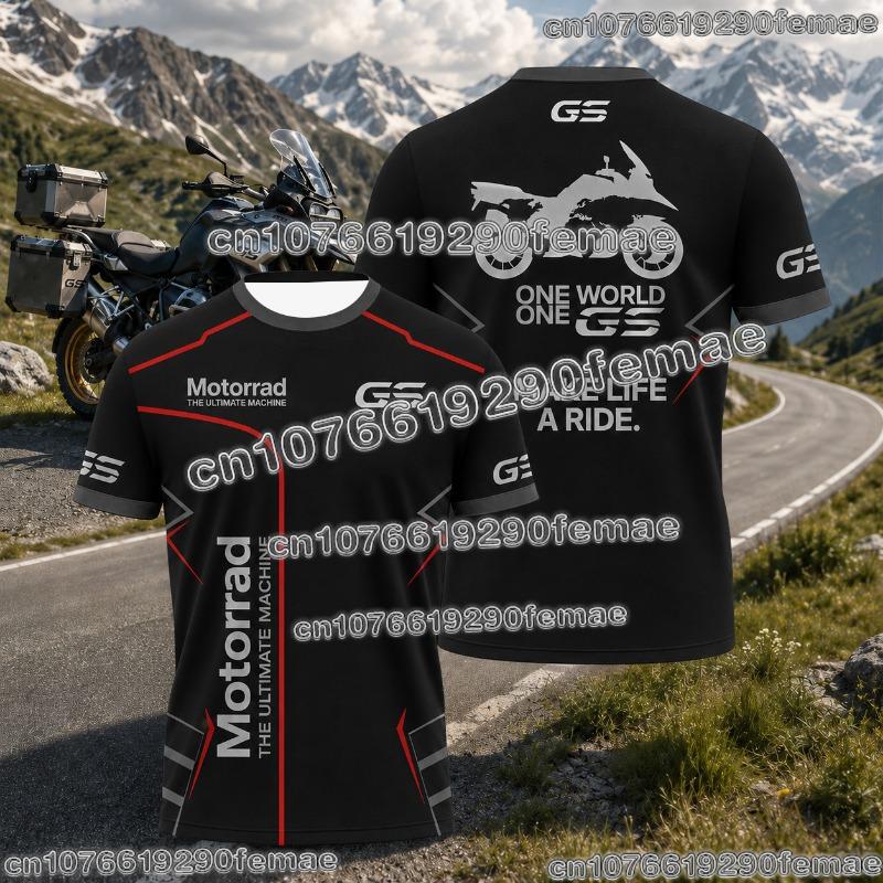Новая мужская футболка с коротким рукавом 2026 года GS Adventure Motorrad для езды по бездорожью, летний повседневный топ для мотоциклетных путешествий, для поклонников туризма