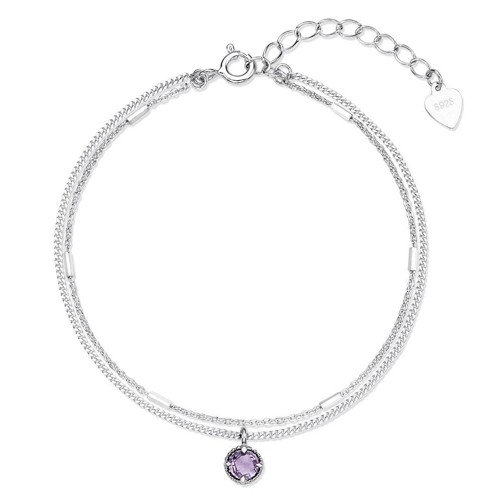 Silver925 Layered Amethyst Bracelet