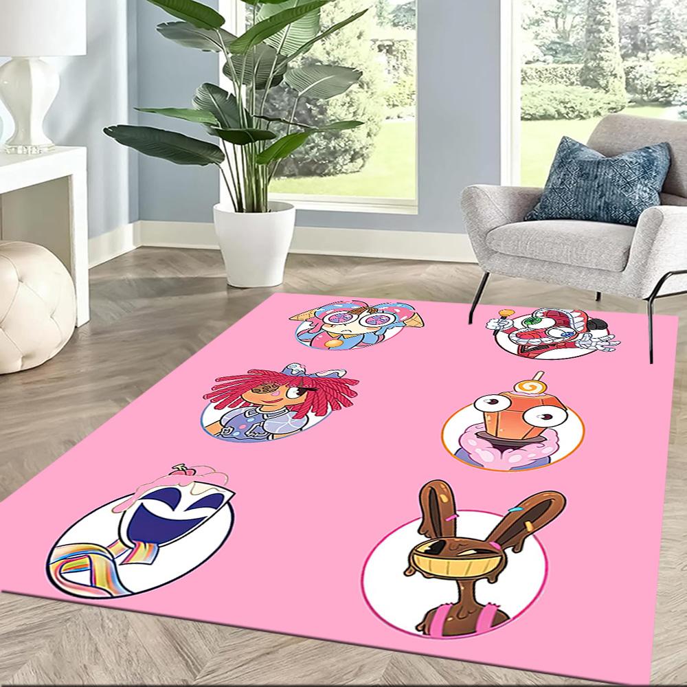 Digital Circus Carpet Design for Hallway Outdoor Dining Room Dormitory Anti-slip Rug Anime Office Decor Gift for Festivals