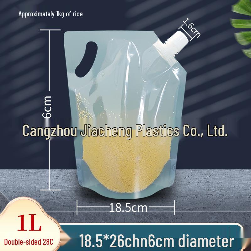 Large Transparent Spout Pouch for Grain Storage and Easy Portioning