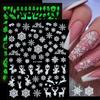DIY Manicure Glow In The Dark Adhesive Decals Christmas White Snowflakes 3D Luminous Nail Sticker