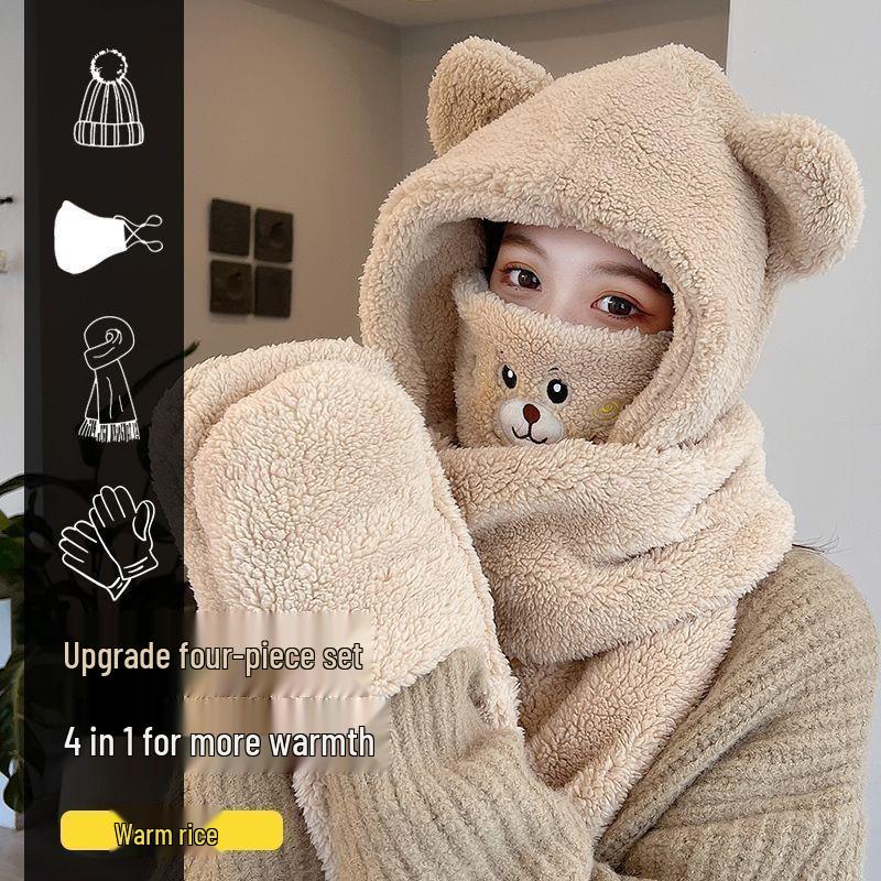 2025 Women's Fleece-Lined Windproof Cycling Hat and Snood Combo