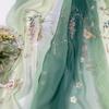 1/3/5M Древний Стиль Градиент Ткань Ханфу Кролик Глициния Напечатанный Шифон Вышитая Ткань Для Самостоятельного Шитья Костюм Платье Ханфу