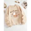 Get Off Work Happy Cat Prints Hoodies Women Winter Basics Pullovers Warm Soft Sweatshirts Casual Woman Autumn Clothes