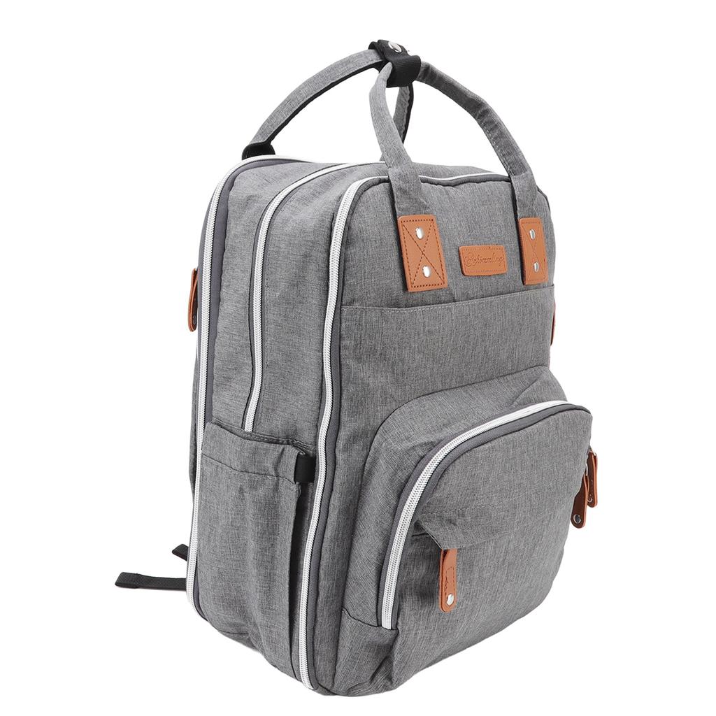 Сумка для детских подгузников, складная, большой емкости, темно-серая, портативная, разделенная, с широким карманом