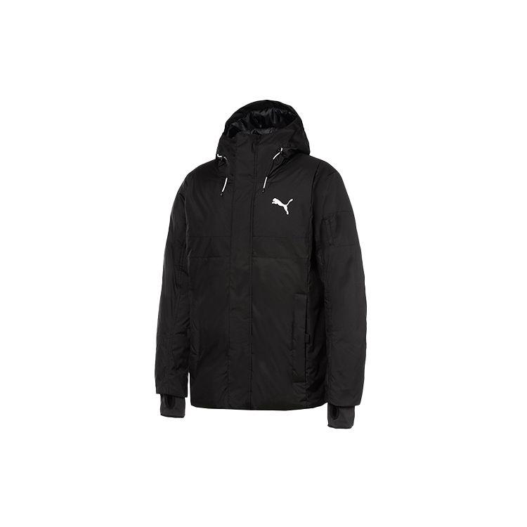 Puma Protective Solid Color Warm Hooded Down Jacket Men Outerwear Black 580025-01