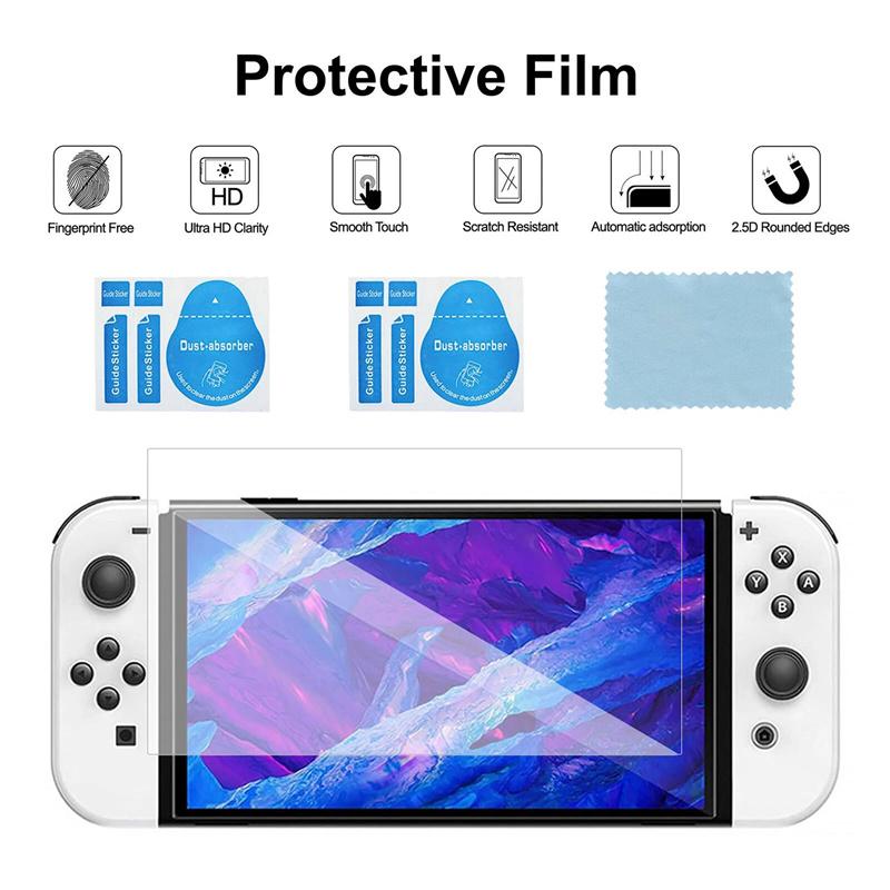 Чехол для переноски + Защитный чехол + Закаленное стекло Для Nintendo Switch Oled 13 в 1 Комплект аксессуаров