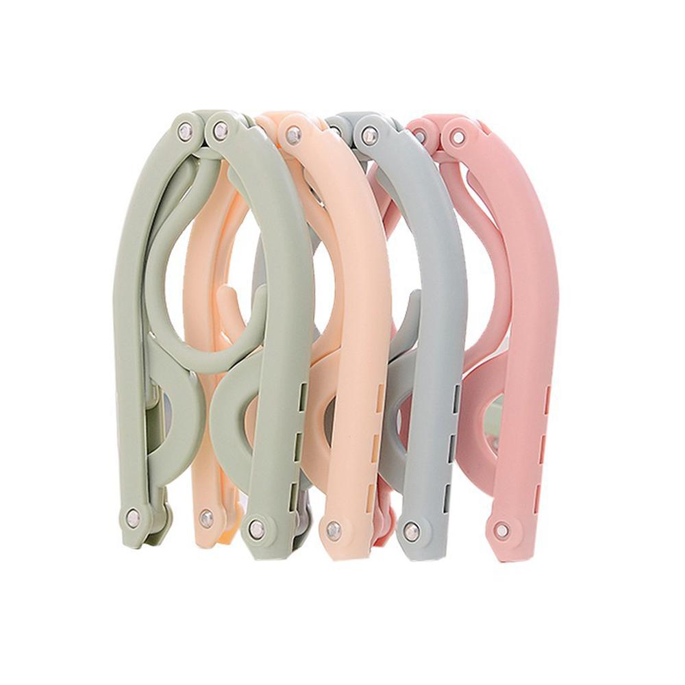 10PCS Foldable Plastic Hooks - Space Saving Travel Clothes Hanger for Wardrobe