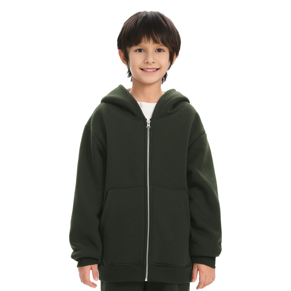 Зимняя флисовая толстовка с капюшоном для мальчиков и девочек, средняя и большая теплая куртка из овечьего флиса