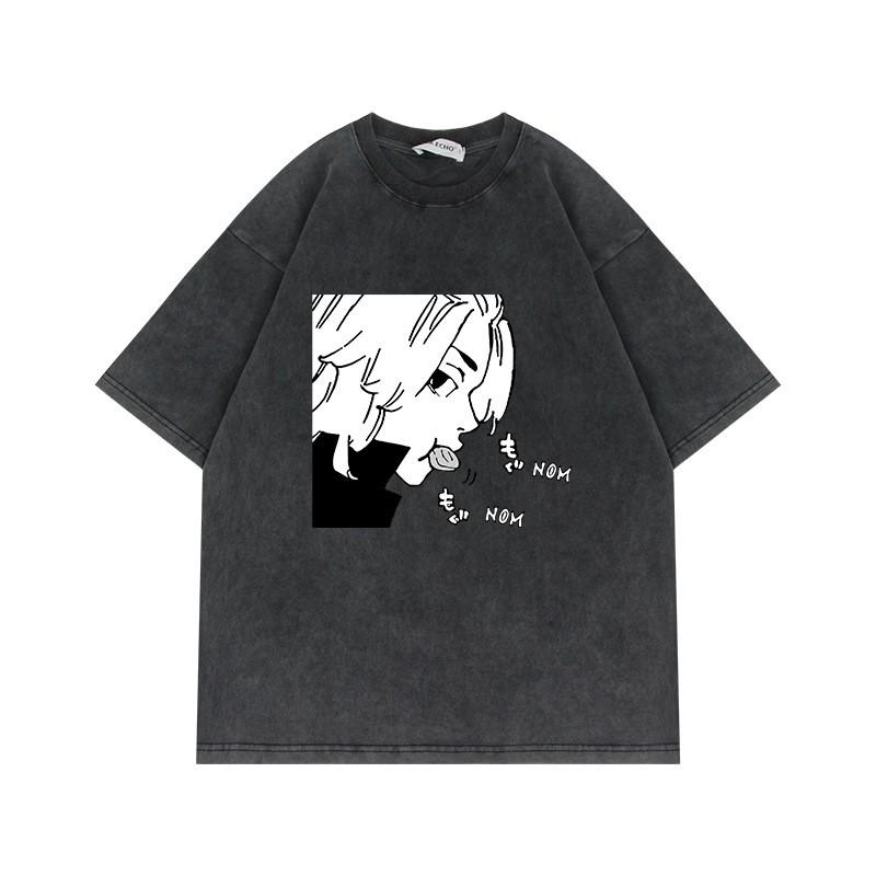 230g Tokyo Revengers T Shirt Oversized Vintage Anime Print Cotton Short Sleeve Tee