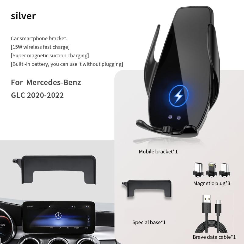 Car Phone Holder For Mercedes-Benz C/GLC/ V-Class 2015-2023 screen navigation bracket magnetic new energy wireless charging