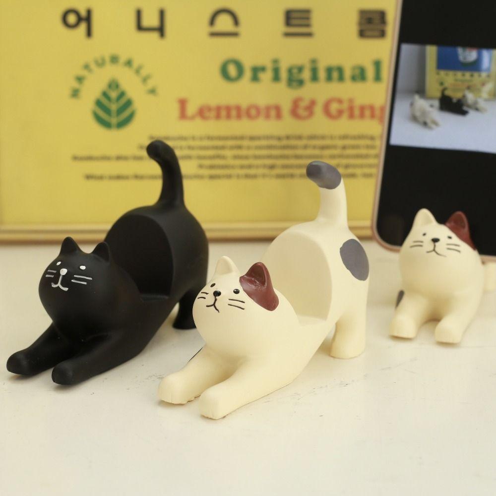 Resin Doll Mobile Phone Stand Stretch Oneself Cell Phone Bracket Cat Phone Holder Small Gifts