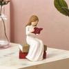 Статуэтка Читающий Мыслитель, Фигурки Читающих Девочек, Скульптура, Украшение для Дома, Офиса, Полок для Книг, Подарок для Любителя Книг