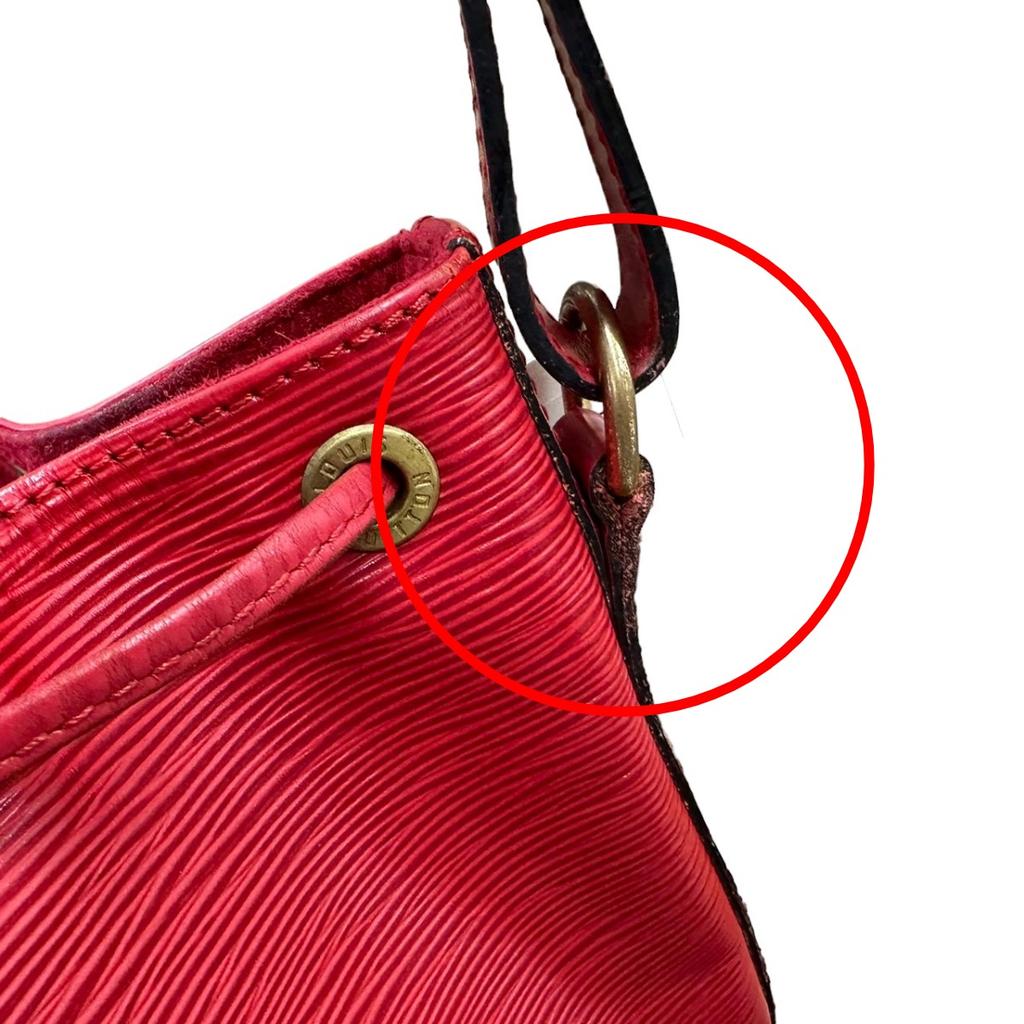 LOUIS VUITTON Epi Petit Noe Shoulder Bag Epi Leather Castarian red Women M44107 Used